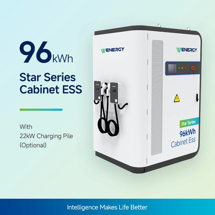 Sistem de alimentare hibrid solar diesel cu acumulator ESS de 96kWh cu litiu-ion